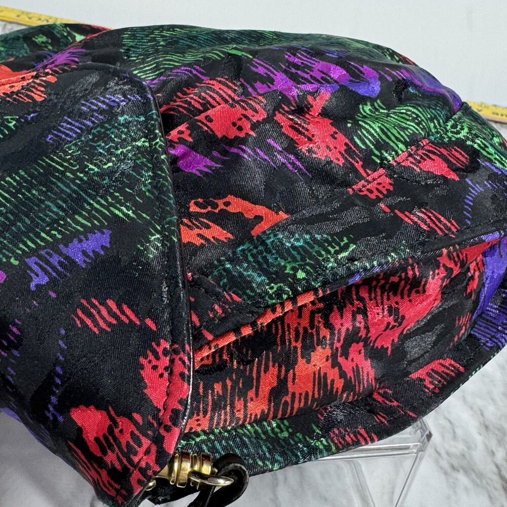 Vintage J. Renee Floral Clutch Crossbody Evening Bag Abstract Pleated Purse - Picture 4 of 12